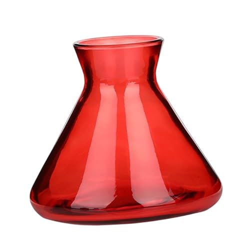 ALCXAZS Parfümflaschenvase aus Glas hält den Duft frisch, für dekorative Zwecke, Weihnachtsgeschenke für die Familie. Aus langlebigem Glas, Rot, M