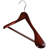 High Grade Wooden Hangers for Clothes 6 Pack - Jacket Hanger, Wooden Coat Hangers with Non-Slip Pants Bar, 360°Swivel Hook for Suits, Heavy Clothes and Jackets