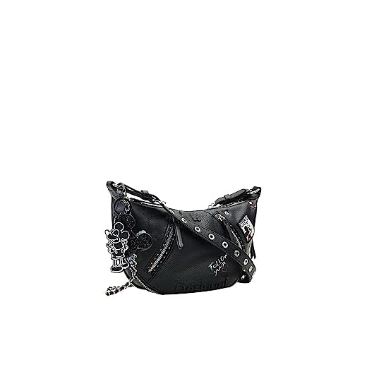 Desigual, Bols_Mickey Rock Kuwait M Mujeres, Negro, Einheitsgröße