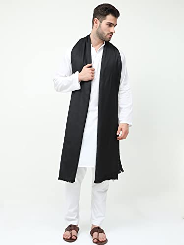 Image of Arvore Bunkaar Men's Dhariwal Plain Woolen Handloom Lohi /Shawl (48 inch X 102 inch)