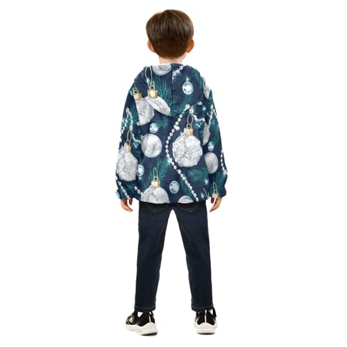 Christmas Jewel with Snowballs Girls Fleece Jacket Girls Fall Jacket Girls Zip Up Hoodie Girls Sherpa Jacket 2-10T4