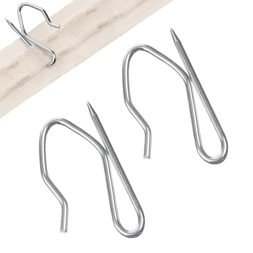 50pcs Heavy Duty Zinc Metal Drapery Pin Hooks Metal Curtains Hooks Curtain Pin Hooks Window hooks metal Pinch Pleat CurtainHooks Heavy Duty CurtainHooks for Window/Shower/Pencil Pleat Curtain