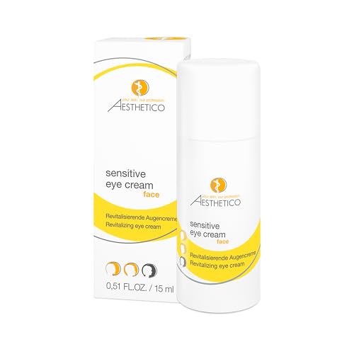 AESTHETICO sensitive eye cream, 15 ml - Anti-Aging Augenpflege für empfindliche Haut, mit Tigergras & Vitamin C, reduziert Trockenheitsfältchen, beruhigend & parfümfrei, ideal für Kontaktlinsenträger