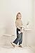 SEEFOR Girl's Mock Neck Sweaters Kids Long Sleeve Drop Shoulder Pullover Cable Knit Chunky Contrast Sweater Tops,Khaki