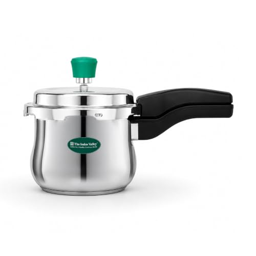 Image of The Indus Valley Stainless Steel Outer Lid Handi Pressure Cooker 1.5 Litres | Outer Lid | Induction Friendly | ISI-Certified, 100% Toxin-Free, Naturally Non-Stick, 3 Y Warranty