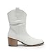 DREAM PAIRS Women's Modern Western Cowboy Boots, Mid Calf Round toe Chunky Heel Cowgirl Country Ankle Boots with Pull On Tabs,Size 7.5,White,SDMB2408W