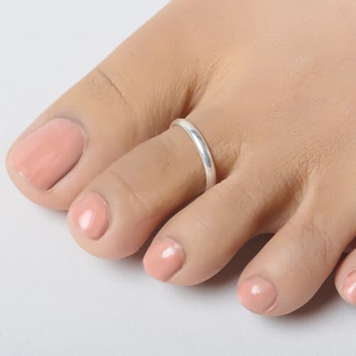 Image of TRUESILVER ACPL 925 Sterling Silver Toe Rings for Women (Adjustable) BIS Hallmarked Minimalist Classic Wave Ball Roman Multi-Design Toering Set | Elegant Foot Jewelry | Gift for Mom, Anniversary