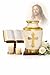 White & Gold Christian Cross Cremation Urn for Human Ashes Set of 3 Holds Upto 200lb s– Adult Funeral Urn with Elegant Memorial Design, Secure Lid, Home Display with 2 Keepsake Urns