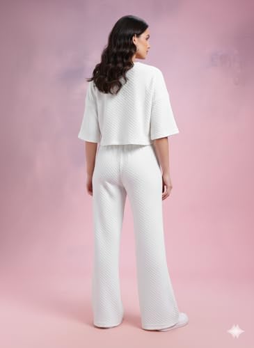 Image of Zilcon Women Bricks Wool 2 Piece Sets for Women Casual Summer Travel Vacation Outfits Pajama Sets Cap Sleeve Lounge Set