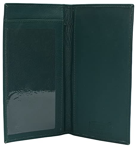 Funda de piel auténtica para chequera y portadocumentos Marshal Regular verde 7