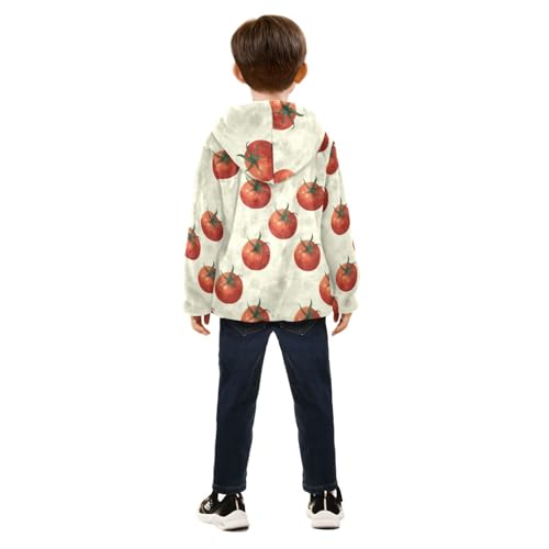 Ripe Tomato Girls Fleece Jacket Girls Fall Jacket Girls Zip Up Hoodie Girls Sherpa Jacket 2-10T4
