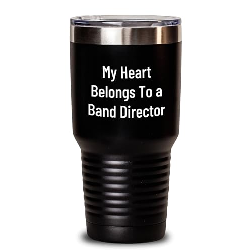 My Heart Belongs To A Band Director, Funny Band Director Gift, Stainless Steel Tumbler for Father's Day, Gift from Family to Band Director