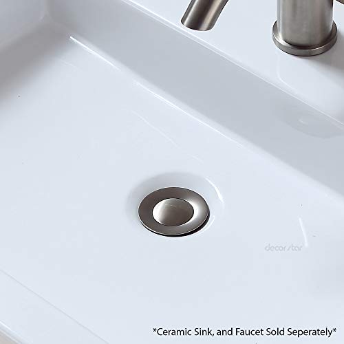 Decor Star PU-003-TB-V2 1 1/2" Bathroom Faucet Vessel Vanity Sink Pop Up Drain Stopper Without Overflow Brushed Nickel
