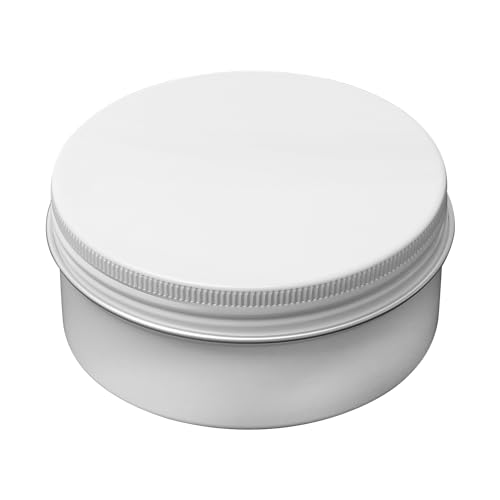 Image of Othmro 6Pcs 5.1oz Metal Round Tins Aluminum Tin Cans Jar Refillable Containers 150ml Tin Cans Tin Bottles Containers with Screw Lid for Salve Spices Lip Balm Tea Candies White 83x38mm