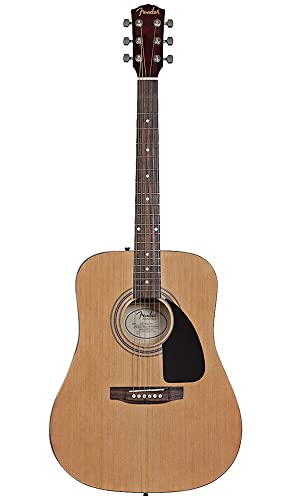 Fender Fa-125 Acoustic Guitar - Natural Bundle With Gig Bag, Tuner, Strings, Strap, Picks, Austin Bazaar Instructional Dvd, And Polishing Cloth #TOP1