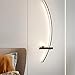 Modern LED Metal Wall Sconce - Arc Wall Light for Bedroom and Living Room Decor, 3 Color Temperatures, 105Cm Black (Left & Right)