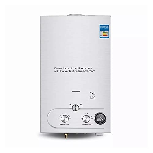 Calentador de agua eléctrico Calentador de agua caliente de GAS LPG de acero inoxidable, caldera instantánea sin tanque de propano, calentador de agua for toda la casa for interiores para ducha baño c