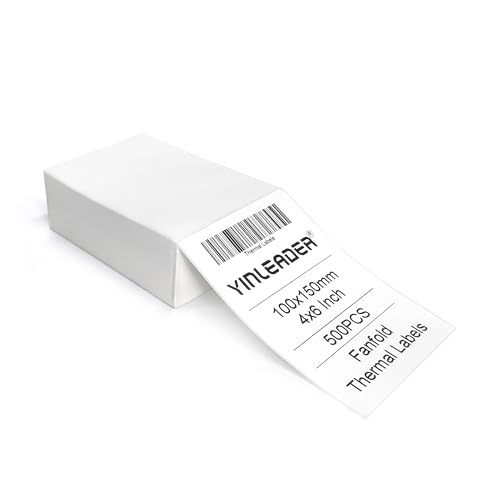 Yinleader Thermopapier-Versandetikett 100 x 150 mm, Thermoetikett 4 x 6, für Thermoetikettendrucker,
