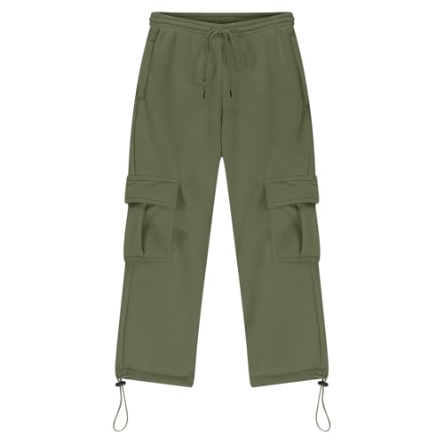 Boys Sweatpants Trendy Baggy Wide Leg Cargo Pants Casual Elastic Waist Drawstring Active Workout Joggers with Pockets4