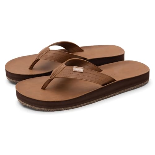 Feelgoodz Men's Zensole Kinderz Water-resistant Vegan Leather/Natural Rubber Flip Flops