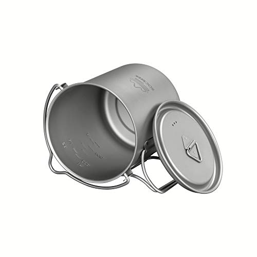 Rocreek Titanium 750Ml Pot With Bail Handle Ultralight For Outdoor Backpacking Hiking Camping #TOP3