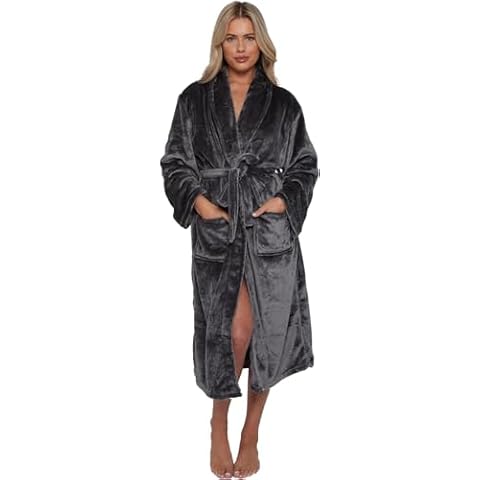LIZZIE JACOBS Flannel Sherpa Bathrobes for Women Cover