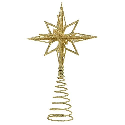 TOYANDONA 1PCS Topper Árvore De Natal Da Estrela Glittering Metal Árvore Topper Estrela Topo Da Árvo