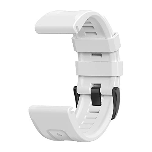 Bracelet silicone 26mm pour Garmin Fenix 7X résistant sueur blanc - 4