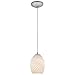 Brandy FireBird - E26 LED Cord Pendant - Brushed Steel Finish - White FireBird Glass Shade