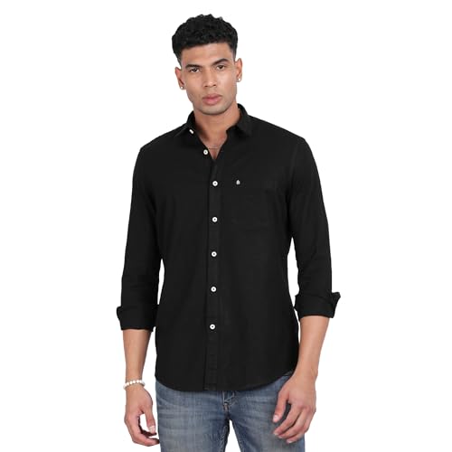 Image of Men's Slim Fit Spread Collar Full Sleeve Casual Shirt