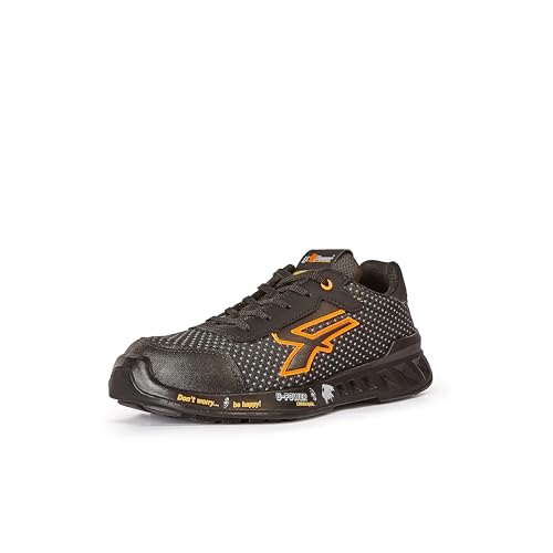 Upower RV20044 Linea RED LEVE Modelo PETER Zapatos de Seguridad, S3 SRC CI ESD, Negro, 38 Tamaño
