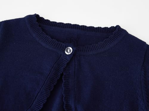 Image of Girls Bolero Cardigan Sweater Toddler Kids Long Sleeve Button Knit Shrug Cropped Cover Up Jacket Tops