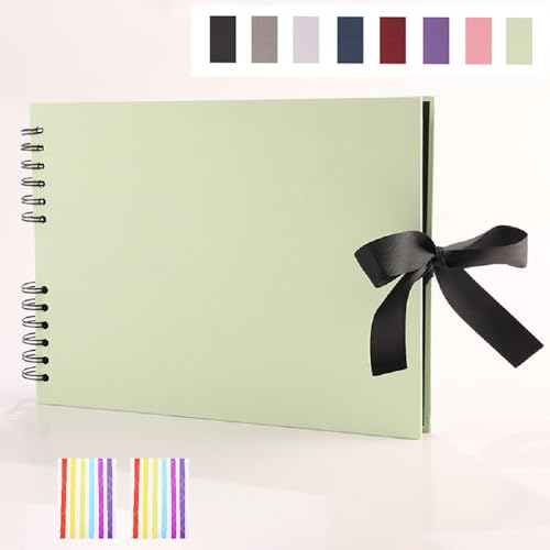 MuChoney Fotoalbum Zum Selbstgestalten 24 x 17 cm 40 Seiten A5 Mittelgroßes DIY Scrapbook Fotobuch Bastelpapier Album für Kinder Familie Valentinstag Geburtstag Jahrestag Geschenk.