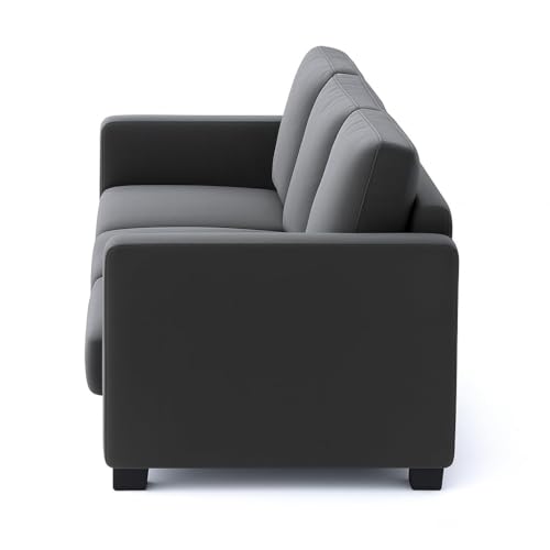 Image of FURNY Hedstor 3 Seater Fabric Sofa Set (Dark Grey Color) | Durable Comfort | Modern Design | Ideal for Living Room