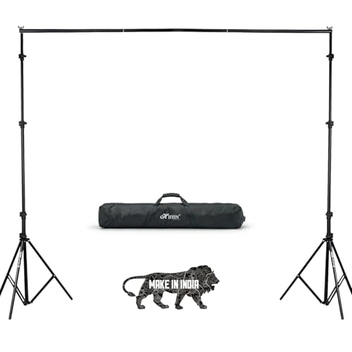 Image of HIFFIN Heavy Duty 10ft x 14ft Studio Background Stand Kit for Backdrop Photography & Videography, Adjustable Background Support System, Compatible with Paper Backdrop & Chain Pulley System, Carry Bag