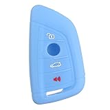 Größe: 8.3x4.6x1.6cm C-FUNN Auto 4 Tasten Silikon Abdeckung Fob Fall Shell Für BMW X1 F48 X3 X4 X5 X6 2016 2017-Blau