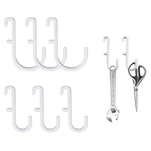 Chris.W 8Pack Pegboard Hooks Kit Peg Hooks Assortment, Keys Jewelry Utensils Hanging Organizer, Easy to Attach and Move -Compatible with IKEA Skadis Pegboard(3pcs S + 5pcs M)