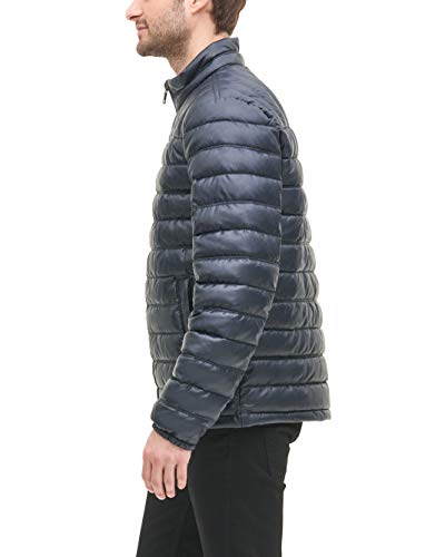 Tommy Hilfiger Navy Faux Leather Puffer Jacket for Women - Stylish, Comfy, Perfect for Every Occasion! - Image 6