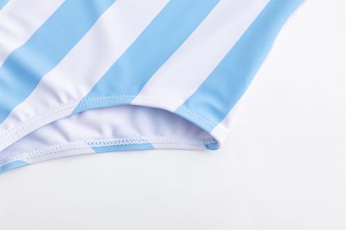 Image of LIZENS Girls Swimwear One Piece Striped 2-12Years Ruffle Trim Flounce Beach Bathing Suit for Kids