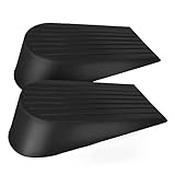 Extra Large Rubber Door Stoppers - Heavy Duty Door Stop Wedge, Jumbo Flexible Door Holder - Black 2 Pack - Non Marking Anti Slip Jammer
