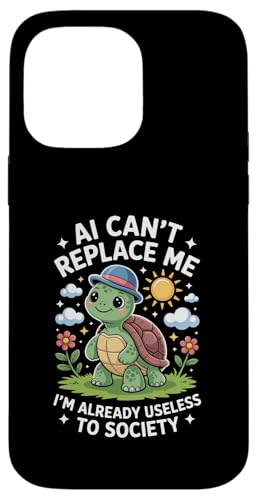 おかしな亀 言って AI Can't Replace Me 役に立たない 女性 男性 スマホケース iPhone 14 Pro Max 用