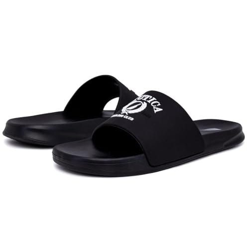 Image of Nautica Men's Open Toe Slide Sandals - Comfortable Indoor & Outdoor Shower Slippers