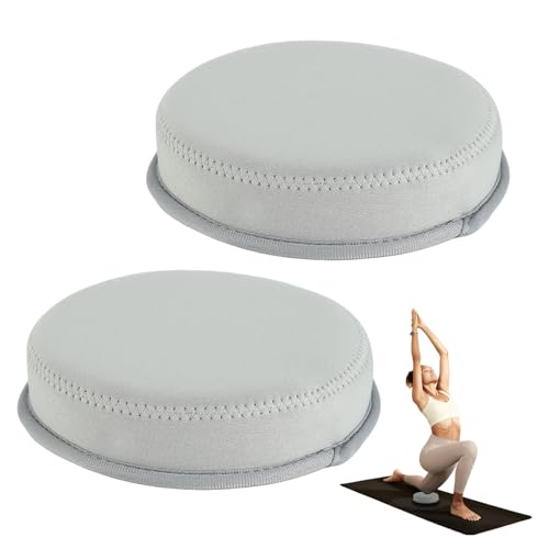 ECOESPTI Yoga Knee Pad 1.57 Inch Thick Memory Foam and EPE Foam for Knees Elbows Wrist Hands Head Yoga Pilates Work Out Kneeling Pad Exercise Mat 2 Light Gray