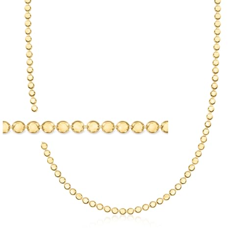 Pure Collection by Ross-Simons Italian 18kt Gold Vermeil Flat-Bead Necklace