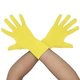 Aniler Men's and Women's Wrist Length Full Finger Costume Stretchy Glove (One Size, Yellow)