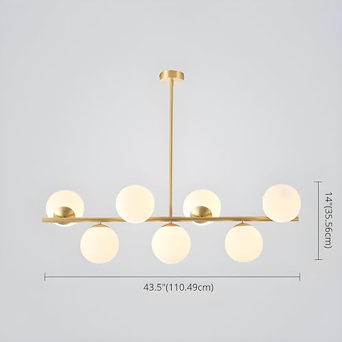 Image of twixle 7 Glass Globe Chandelier | Modern Dining Chandelier Light Fixture for Dining Table, Living Room, Kitchen Island & Cafe - Forested Glass (E-27 Bulb Holder)(Bulb not Included)