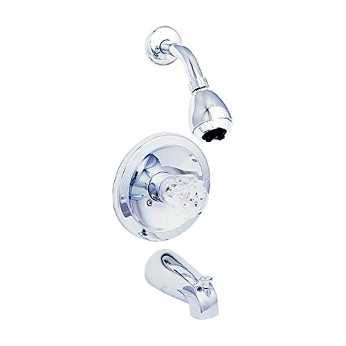EZ-FLO Single Acrylic Handle, Tub and Shower Trim Kit, Chrome, 10048