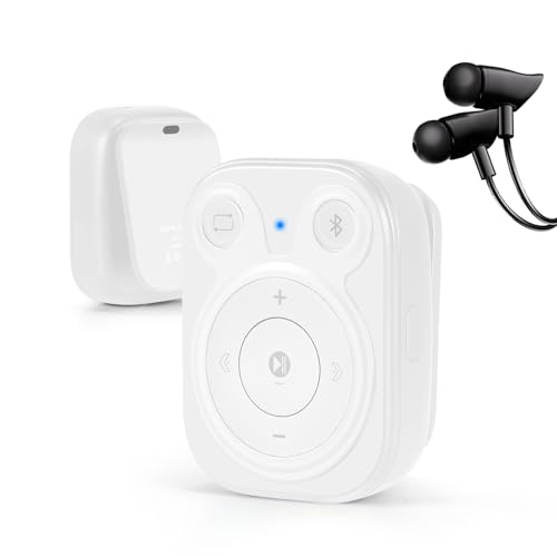 Mini MP3 Player with Bluetooth 5.3, 64GB Portable Music Player with Sports Clip, OTG Function, Mp3 Player NO Screen for Running/Cycling/Exercise-Student, Kid (White)
