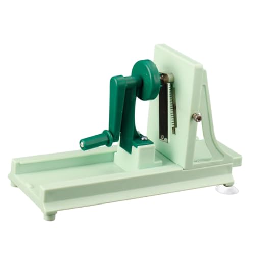 AMUSLESUR 多機能プラスチック製家用キッチン手動グレーター 軽量転式スライサー 野菜果物千切りカッター グリーン