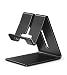 Desk Cell Phone Stand Holder - ToBeoneer Aluminum Desktop Solid Universal Desk Stand for All Mobile Smart Phone Tablet Huawei iPhone X 8 7 6 Plus 5 Ipad 3 4 Ipad Mini Samsung Home Office Decor (Black)